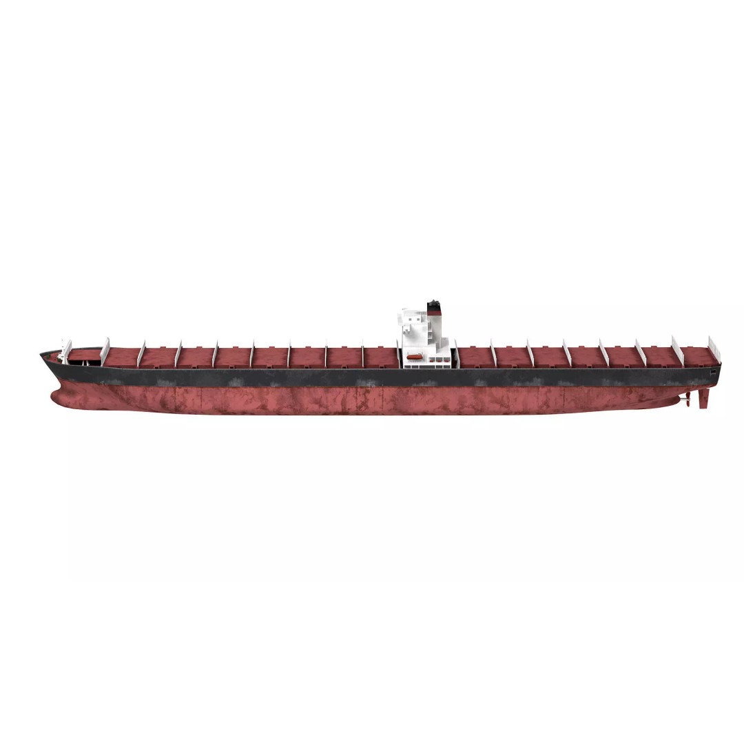 Cargo Ship 3D Model – Low Poly Industrial Vessel, FBX, PBR - View 4