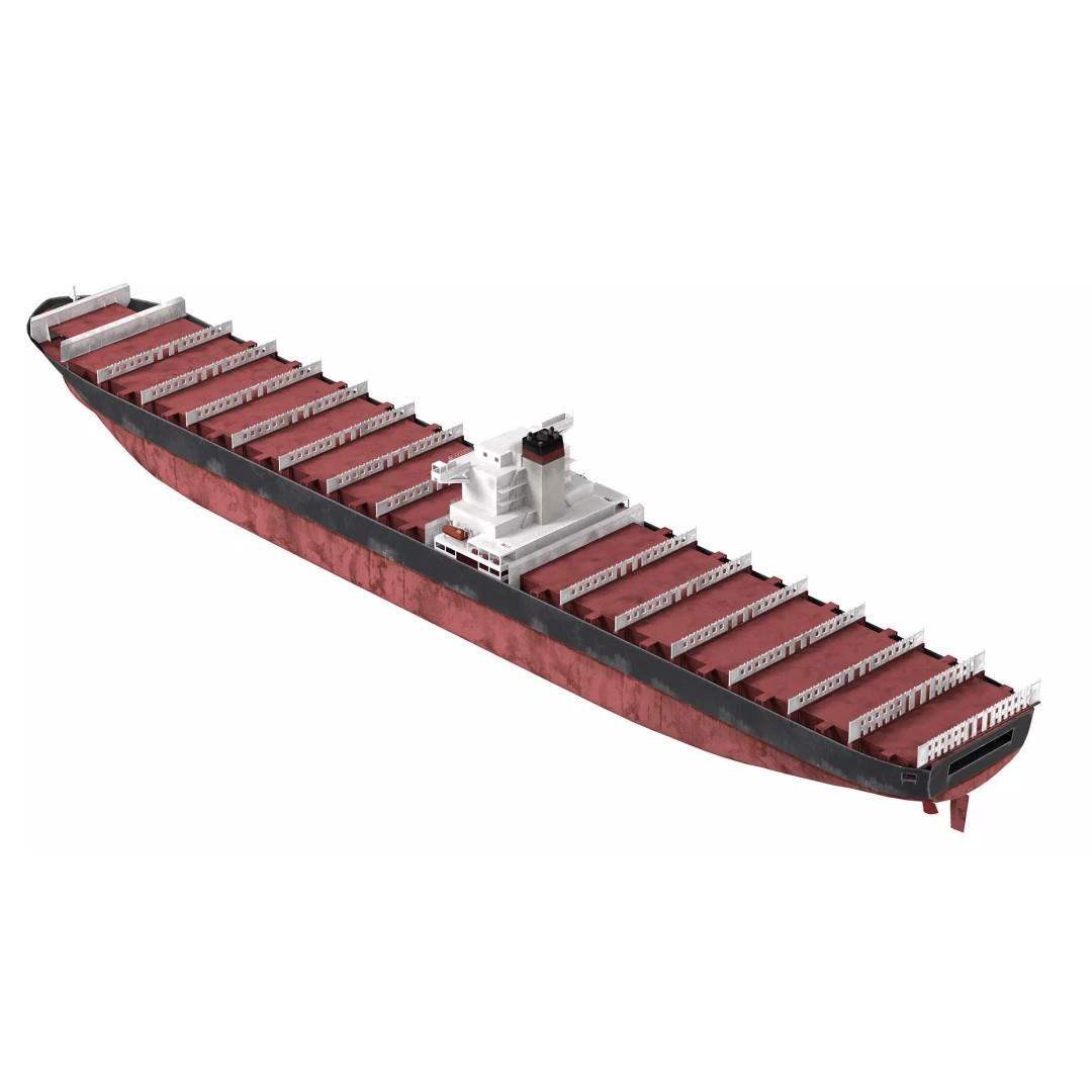 Cargo Ship 3D Model – Low Poly Industrial Vessel, FBX, PBR - View 6