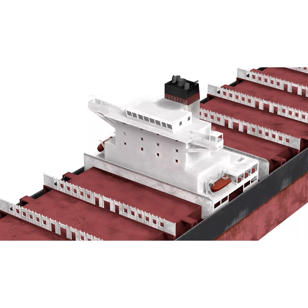 Cargo Ship 3D Model – Low Poly Industrial Vessel, FBX, PBR - View 7