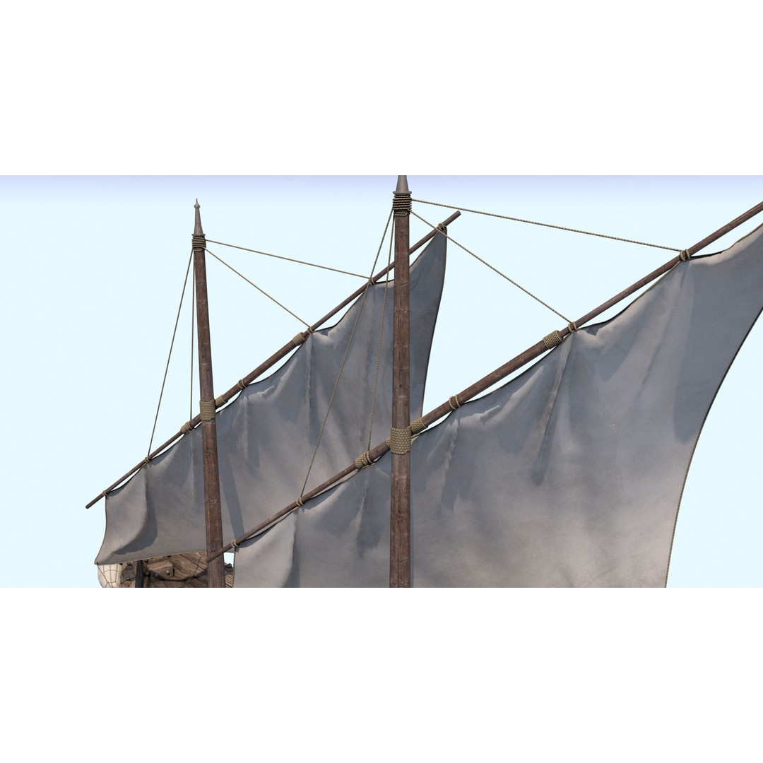 Fantasy Flying Ship 3D Model – High Poly V-Ray Ready Asset, FBX/OBJ - View 11