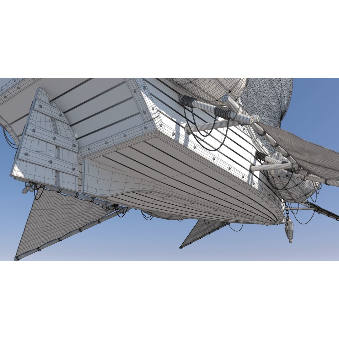 Fantasy Flying Ship 3D Model – High Poly V-Ray Ready Asset, FBX/OBJ - View 17
