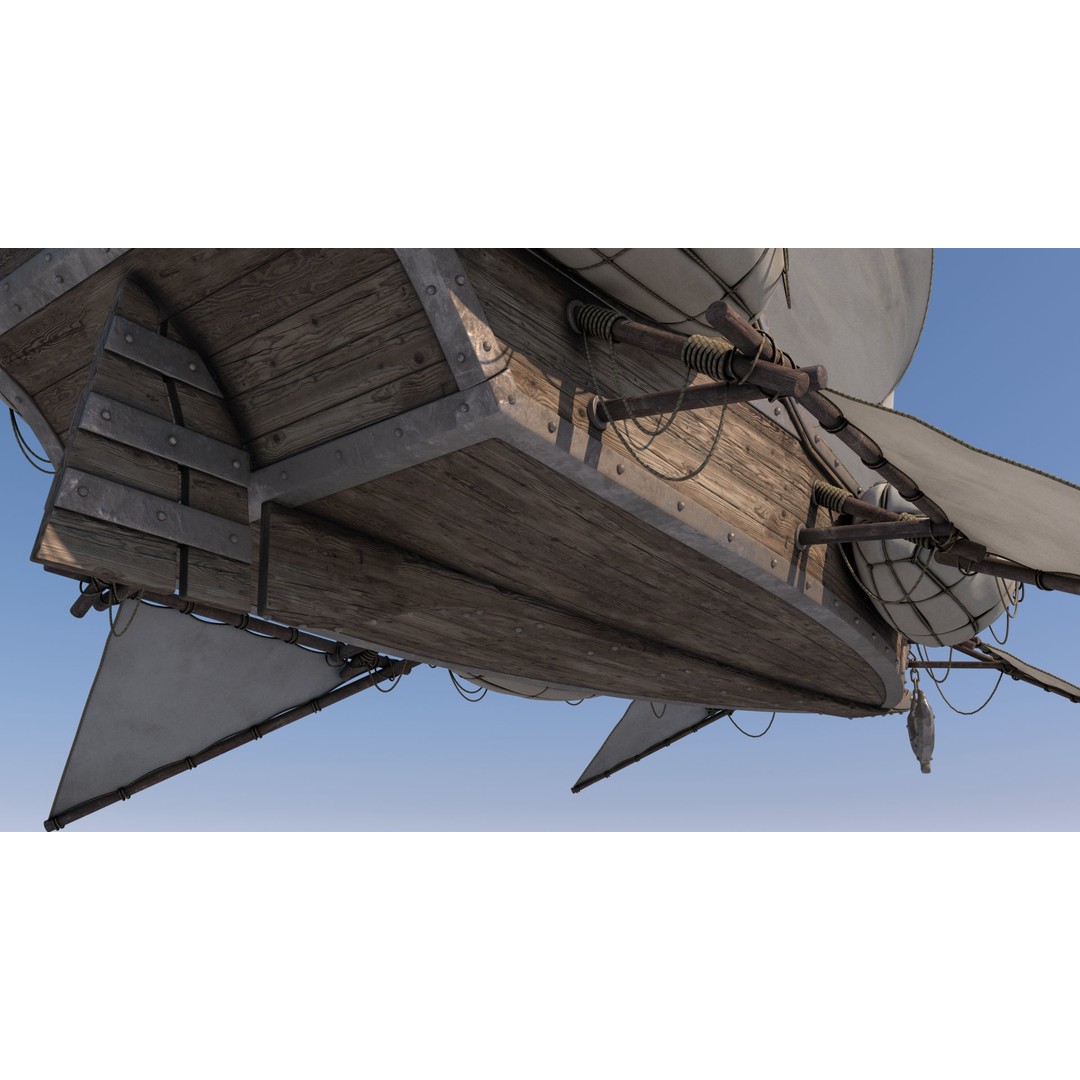 Fantasy Flying Ship 3D Model – High Poly V-Ray Ready Asset, FBX/OBJ - View 6