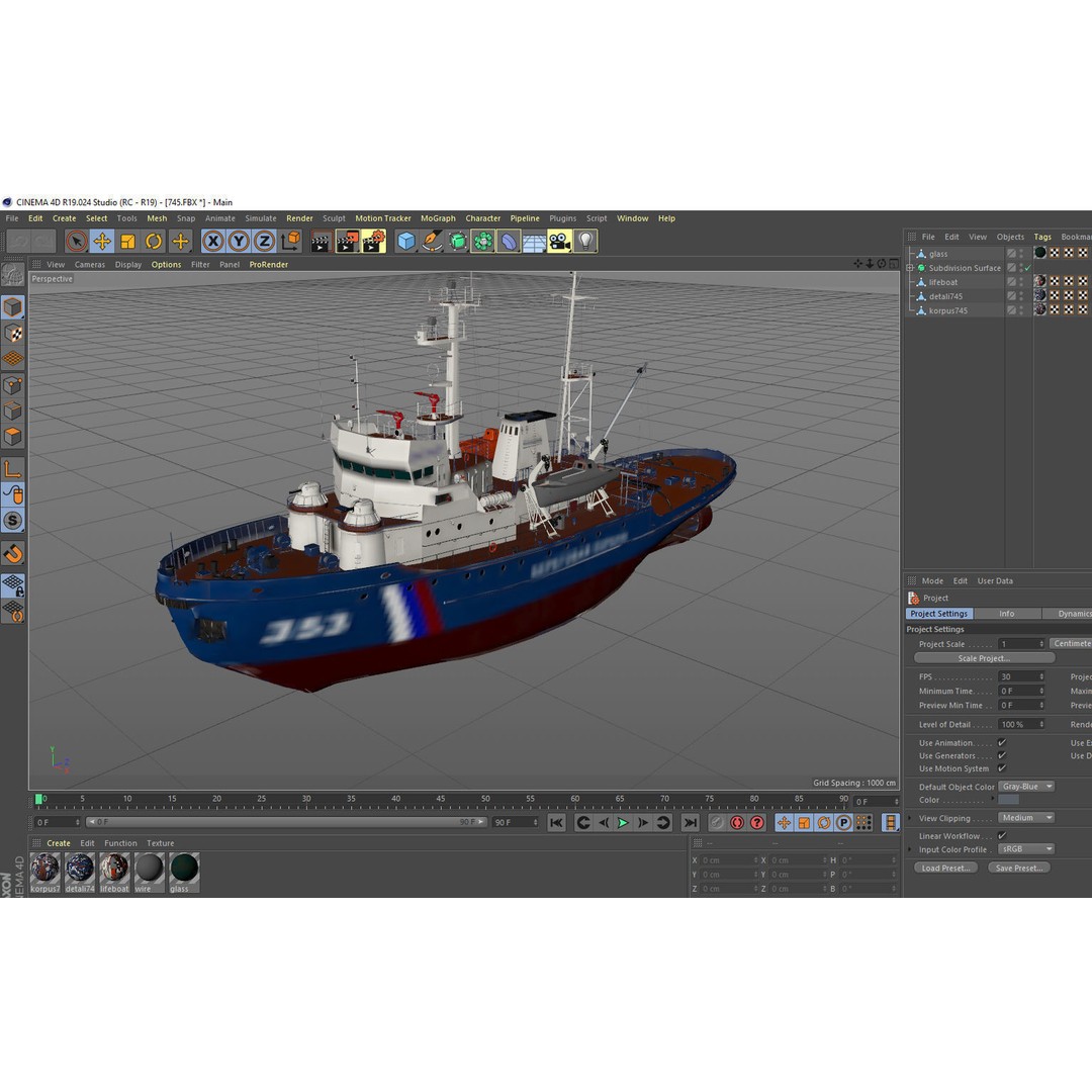 Sorum-Class Tugboat 3D Model – PBR Military Vessel, FBX - View 19