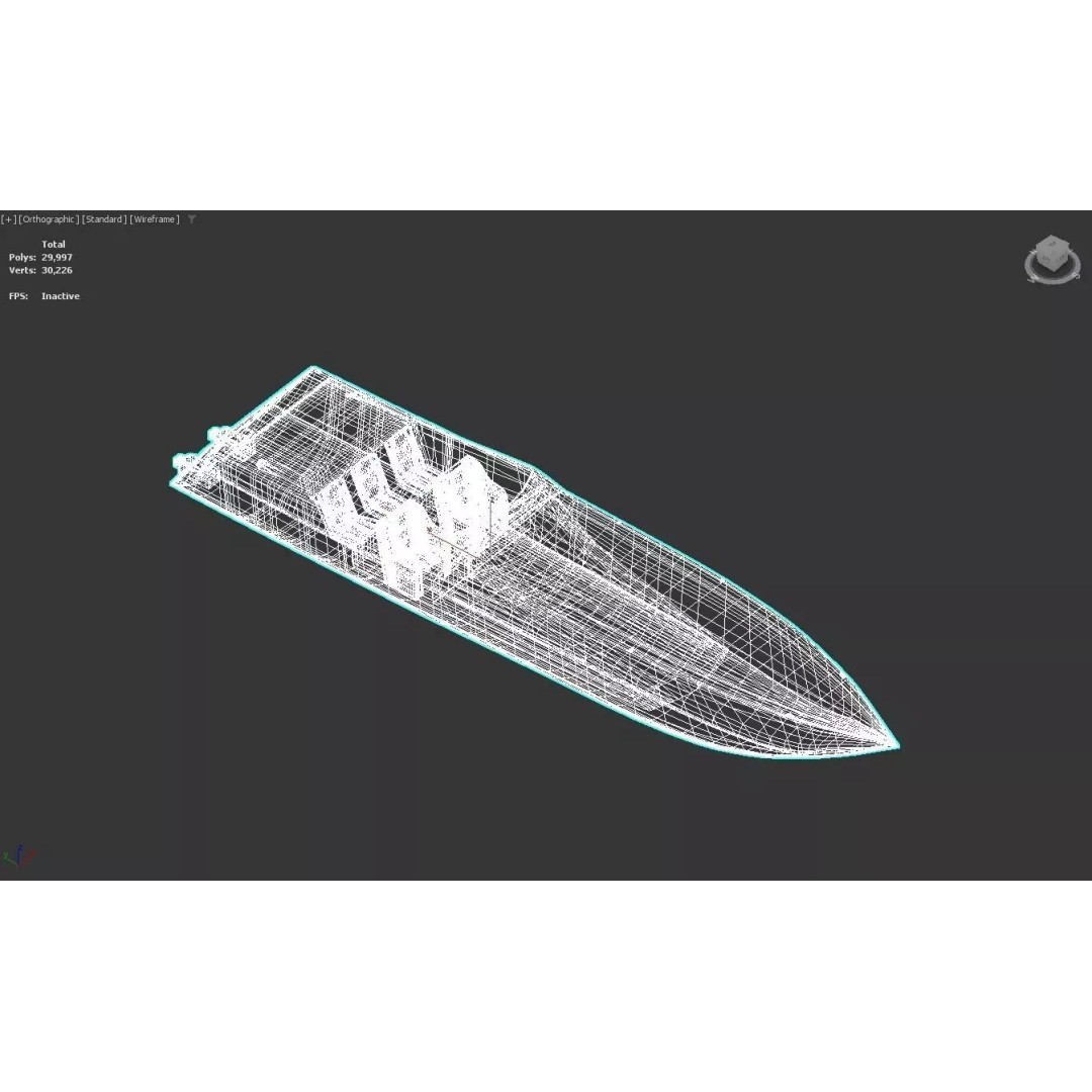 Cigarette Racing Speedboat 3D Model – High-Performance, PBR, FBX