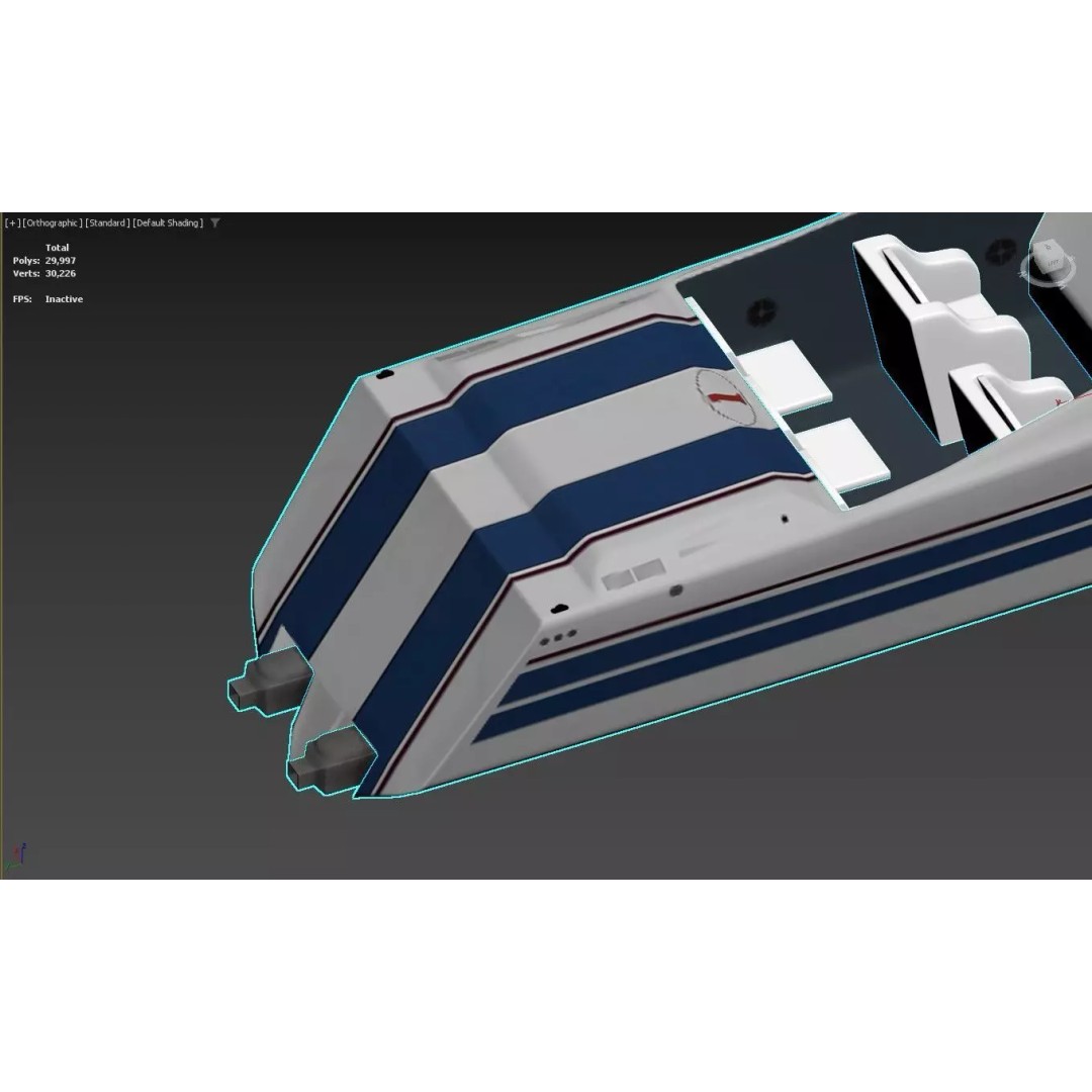 Cigarette Racing Speedboat 3D Model – High-Performance, PBR, FBX - View 10