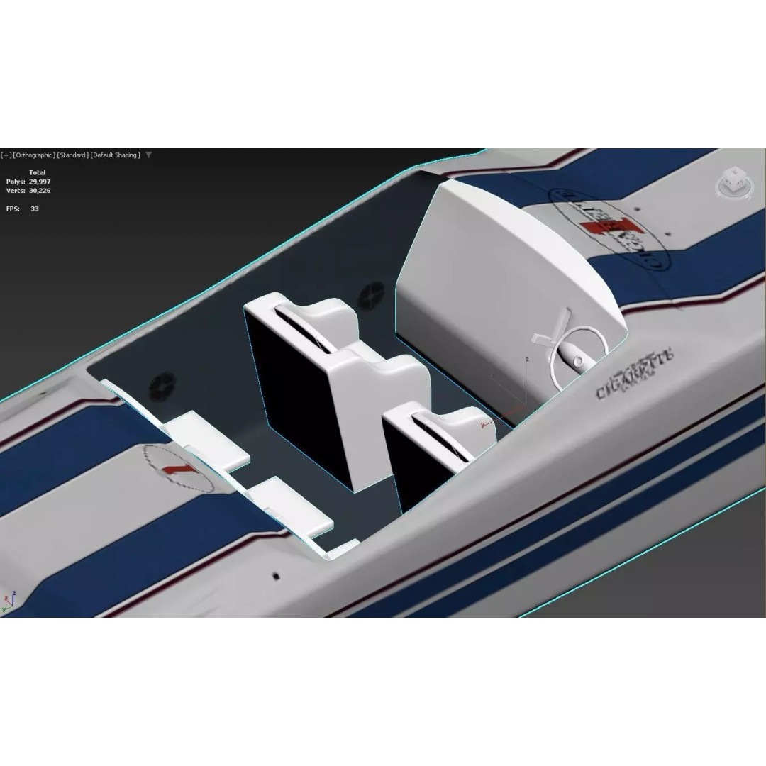 Cigarette Racing Speedboat 3D Model – High-Performance, PBR, FBX - View 11