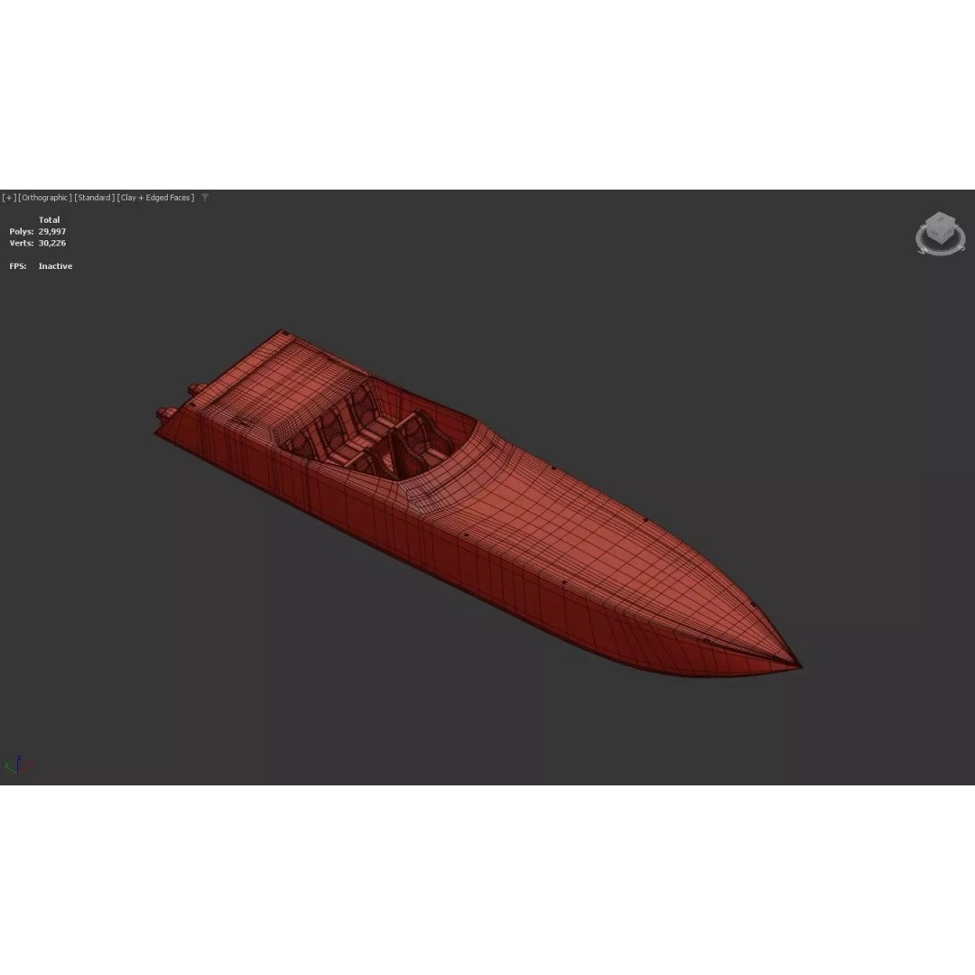Cigarette Racing Speedboat 3D Model – High-Performance, PBR, FBX - View 4