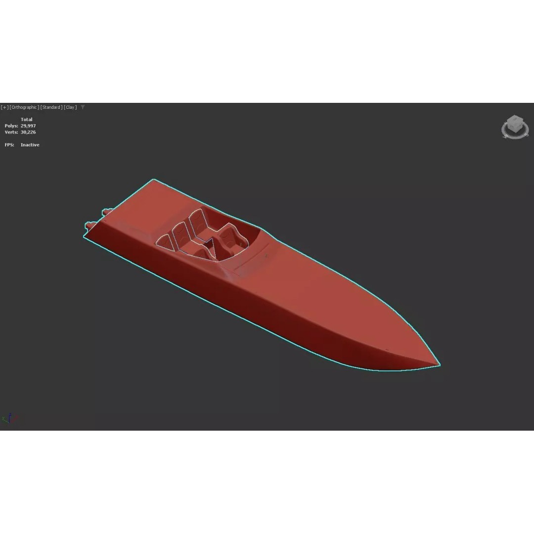 Cigarette Racing Speedboat 3D Model – High-Performance, PBR, FBX - View 5