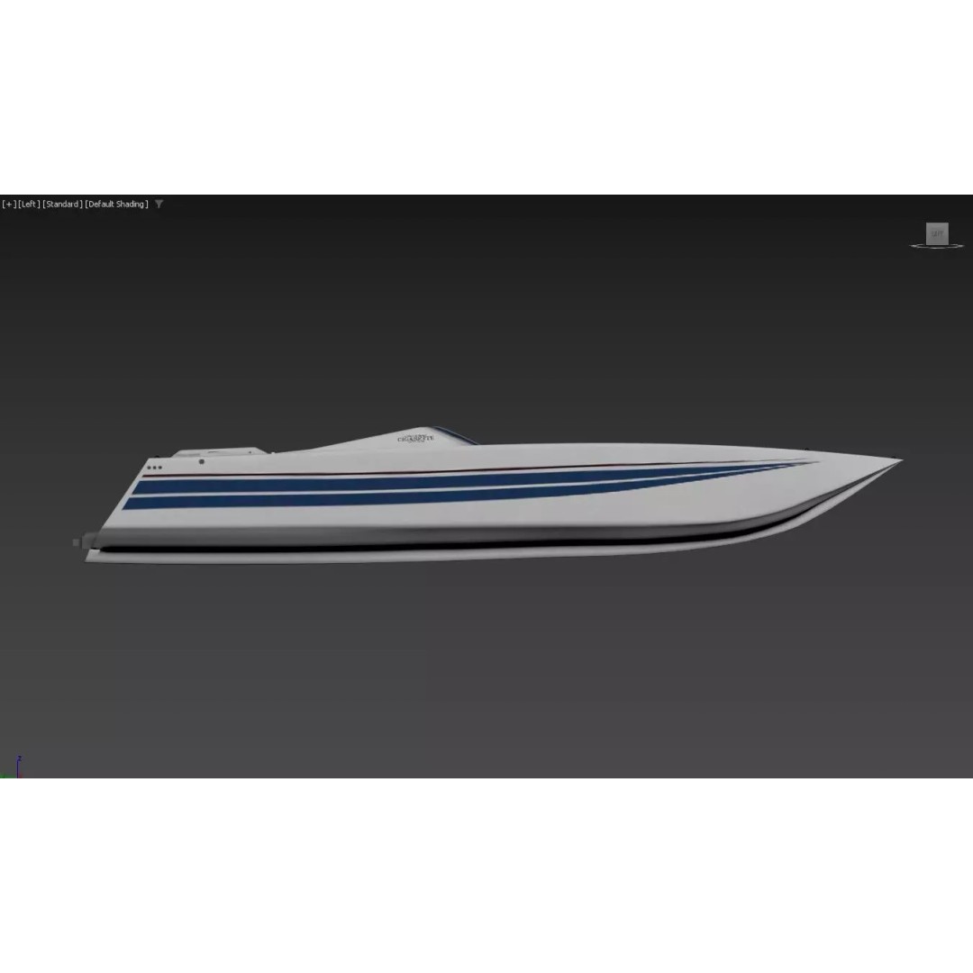 Cigarette Racing Speedboat 3D Model – High-Performance, PBR, FBX - View 7