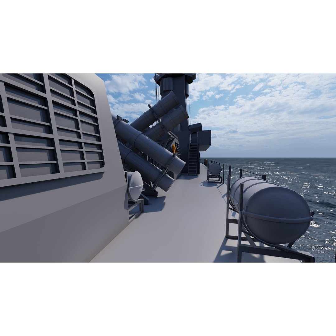 Victory Class Corvette 3D Model – Detailed Military Vessel, FBX, OBJ - View 10