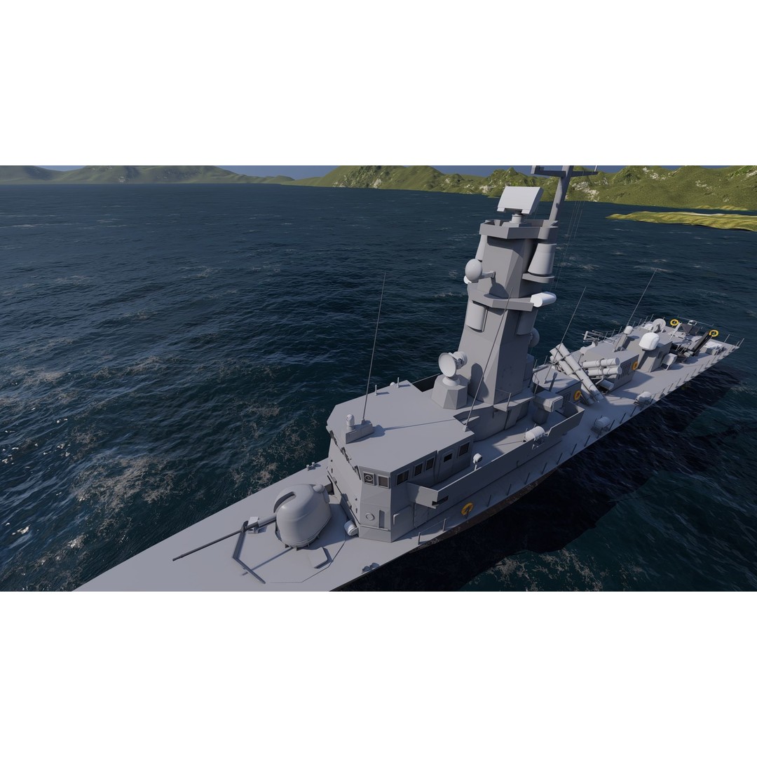 Victory Class Corvette 3D Model – Detailed Military Vessel, FBX, OBJ - View 13
