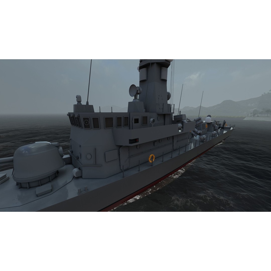 Victory Class Corvette 3D Model – Detailed Military Vessel, FBX, OBJ - View 15