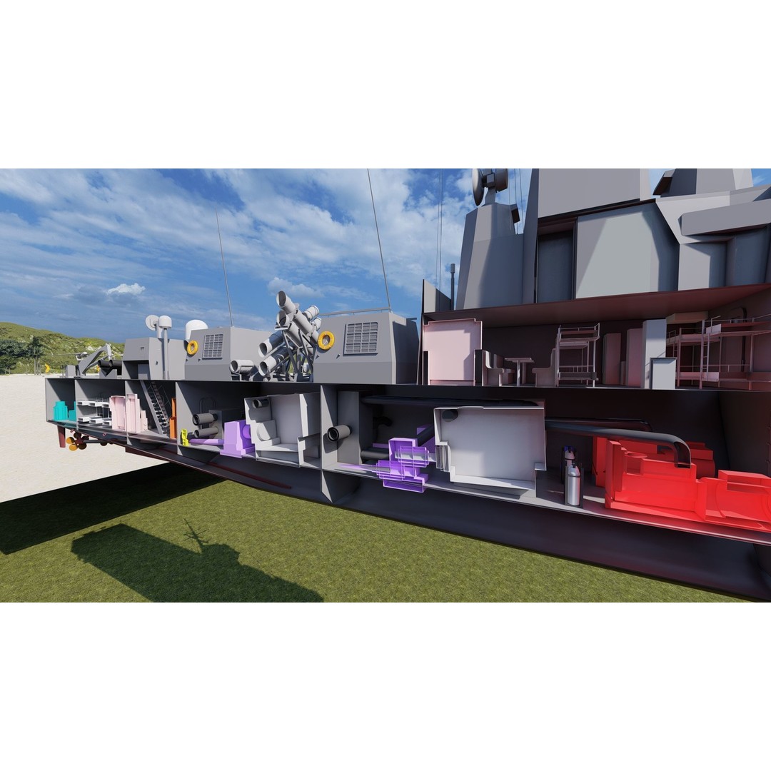 Victory Class Corvette 3D Model – Detailed Military Vessel, FBX, OBJ - View 18