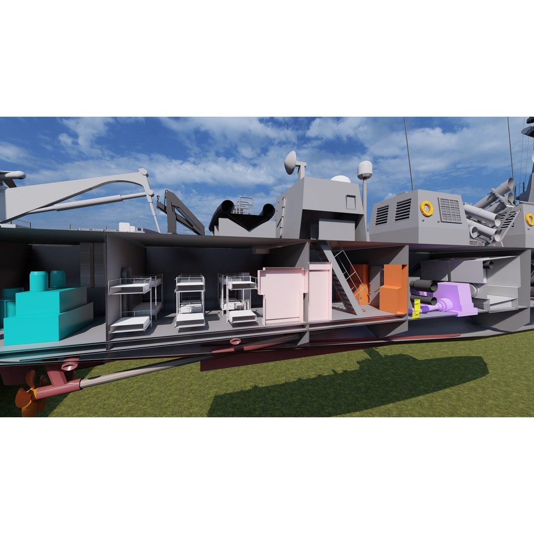 Victory Class Corvette 3D Model – Detailed Military Vessel, FBX, OBJ - View 19