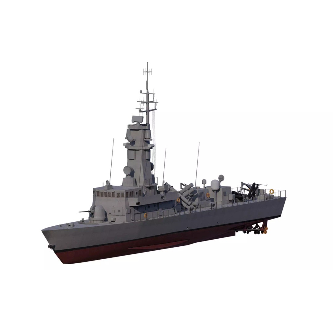 Victory Class Corvette 3D Model – Detailed Military Vessel, FBX, OBJ - View 2
