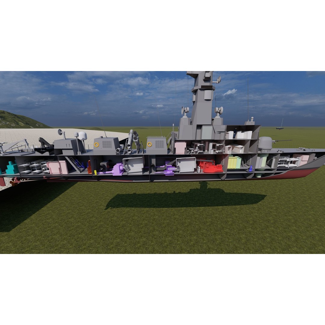 Victory Class Corvette 3D Model – Detailed Military Vessel, FBX, OBJ - View 26