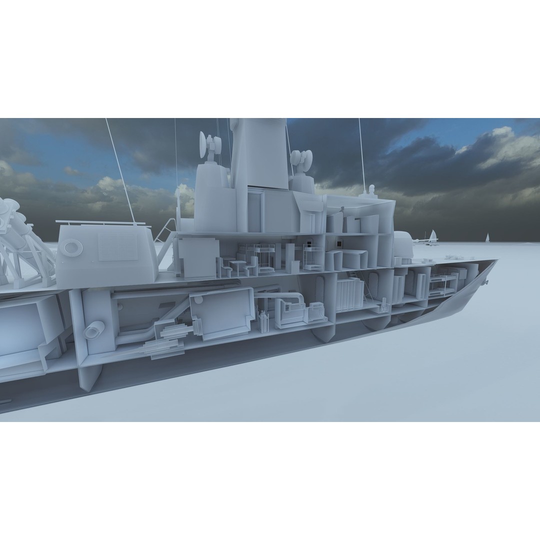 Victory Class Corvette 3D Model – Detailed Military Vessel, FBX, OBJ - View 28