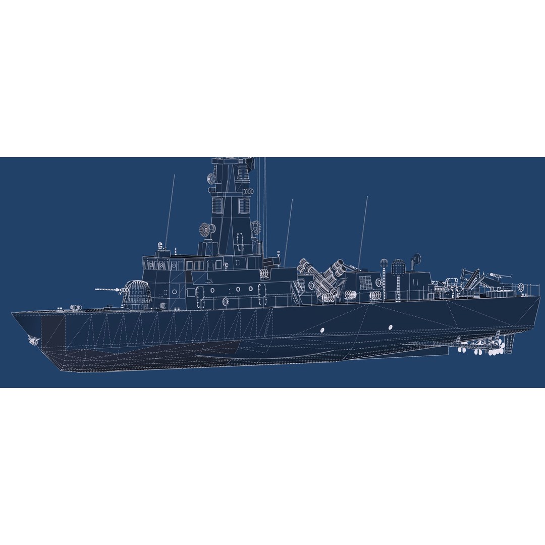 Victory Class Corvette 3D Model – Detailed Military Vessel, FBX, OBJ - View 33
