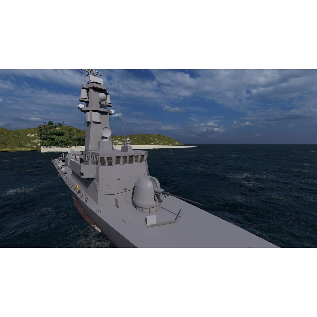 Victory Class Corvette 3D Model – Detailed Military Vessel, FBX, OBJ - View 5