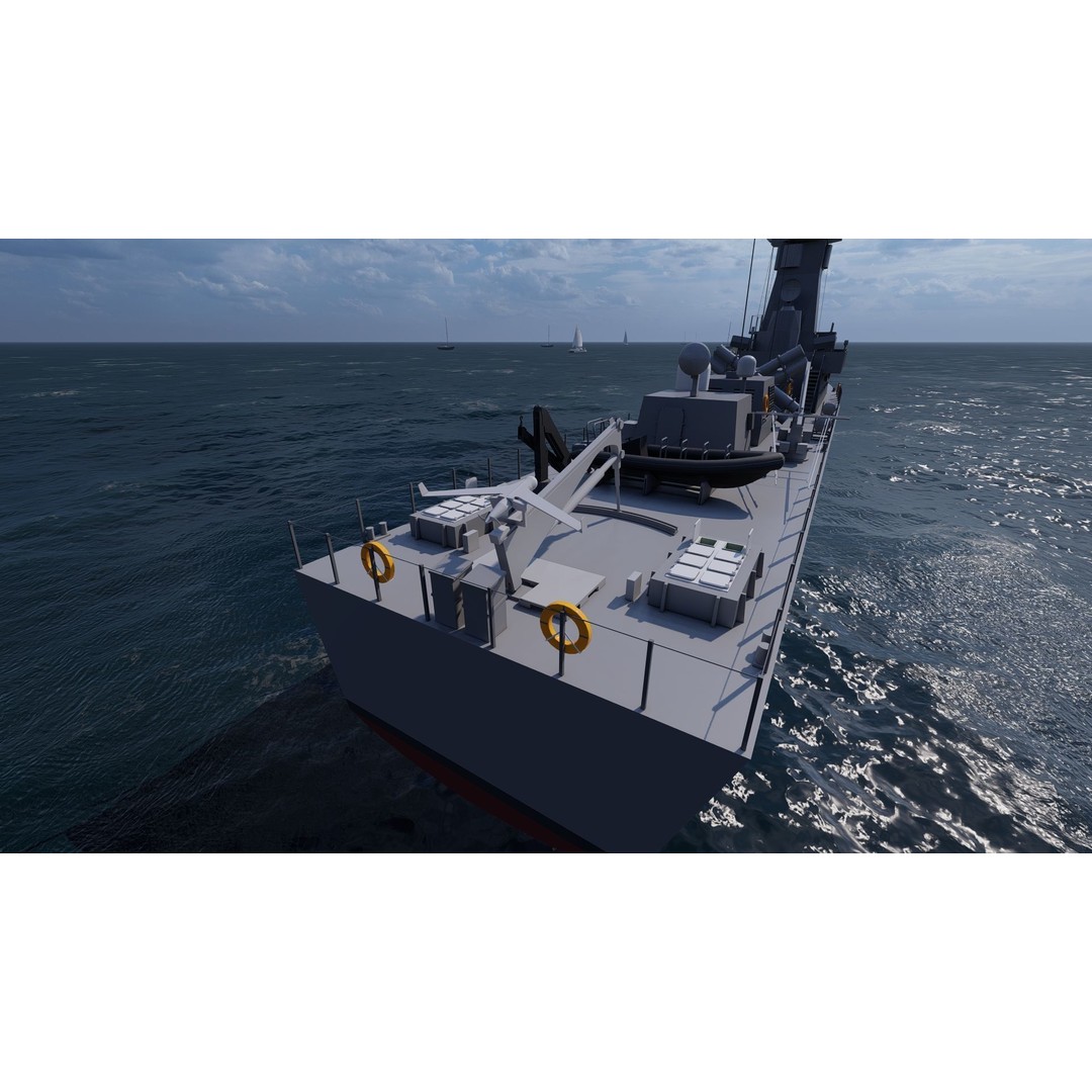 Victory Class Corvette 3D Model – Detailed Military Vessel, FBX, OBJ - View 8