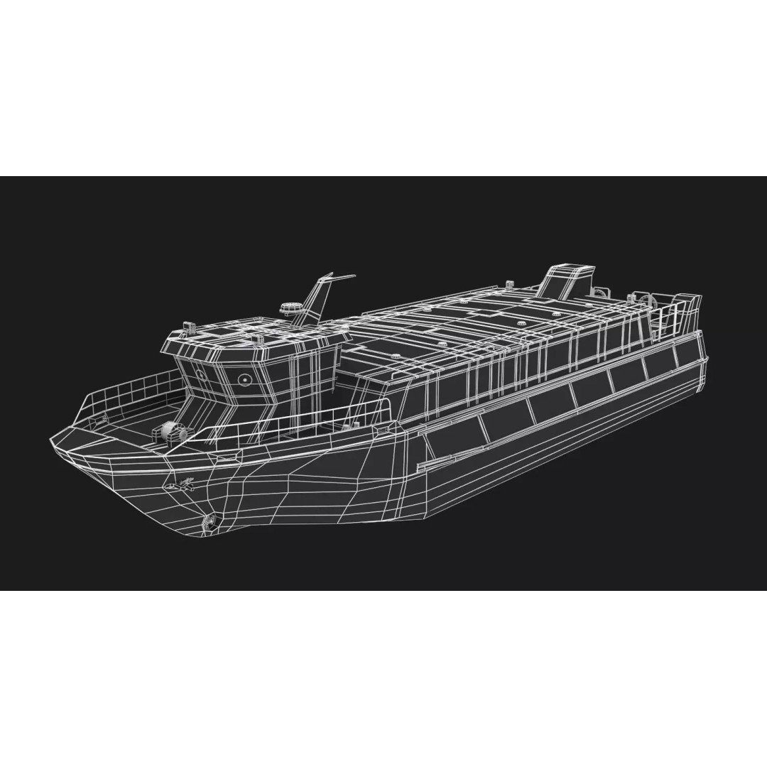 Water Taxi 3D Model – Realistic Vessel with PBR Textures, FBX - View 14