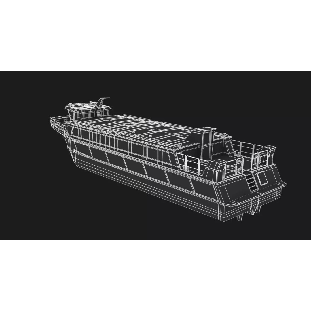Water Taxi 3D Model – Realistic Vessel with PBR Textures, FBX - View 15