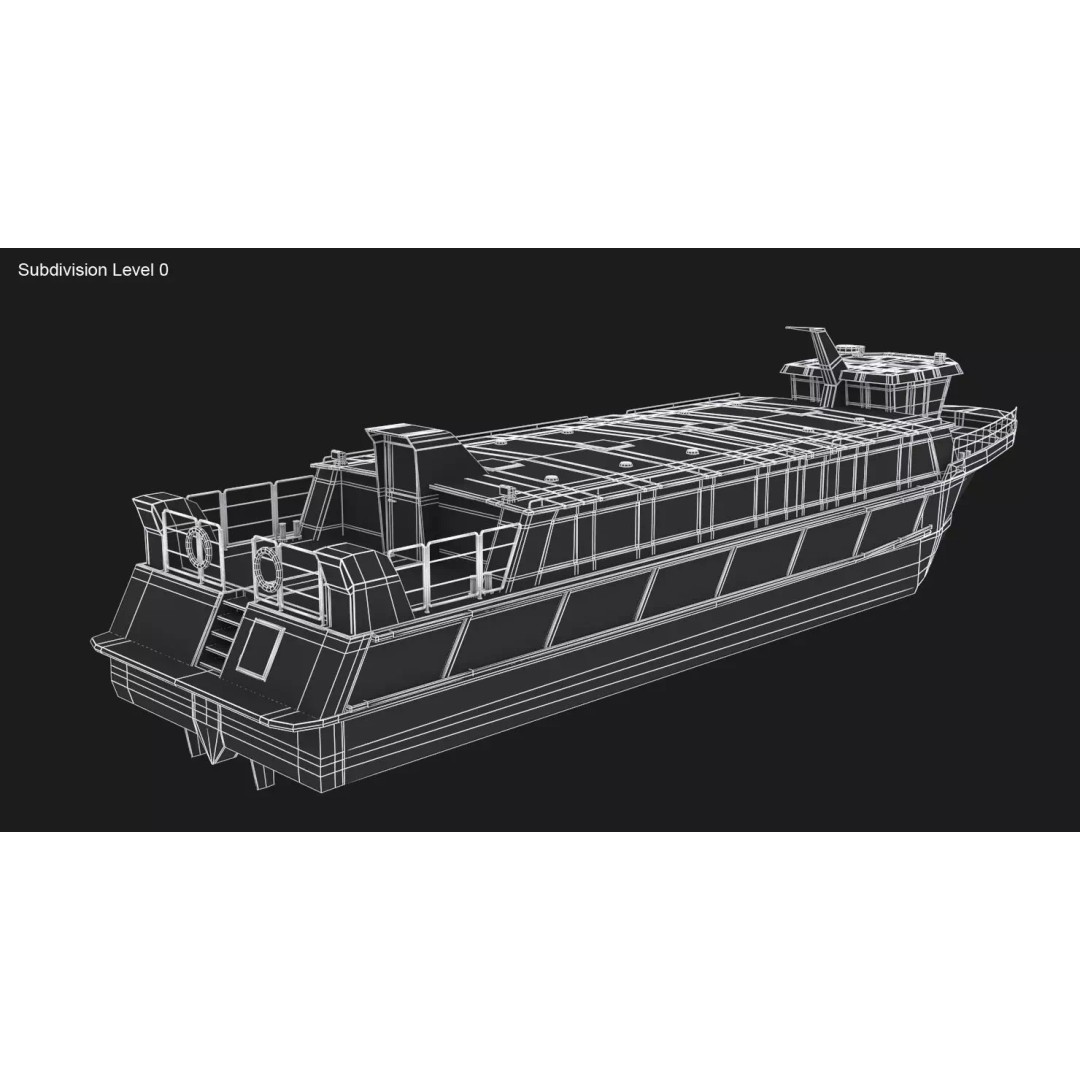 Water Taxi 3D Model – Realistic Vessel with PBR Textures, FBX - View 16