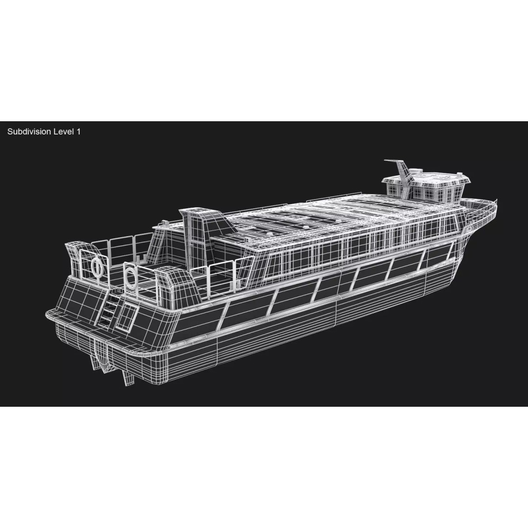Water Taxi 3D Model – Realistic Vessel with PBR Textures, FBX - View 17