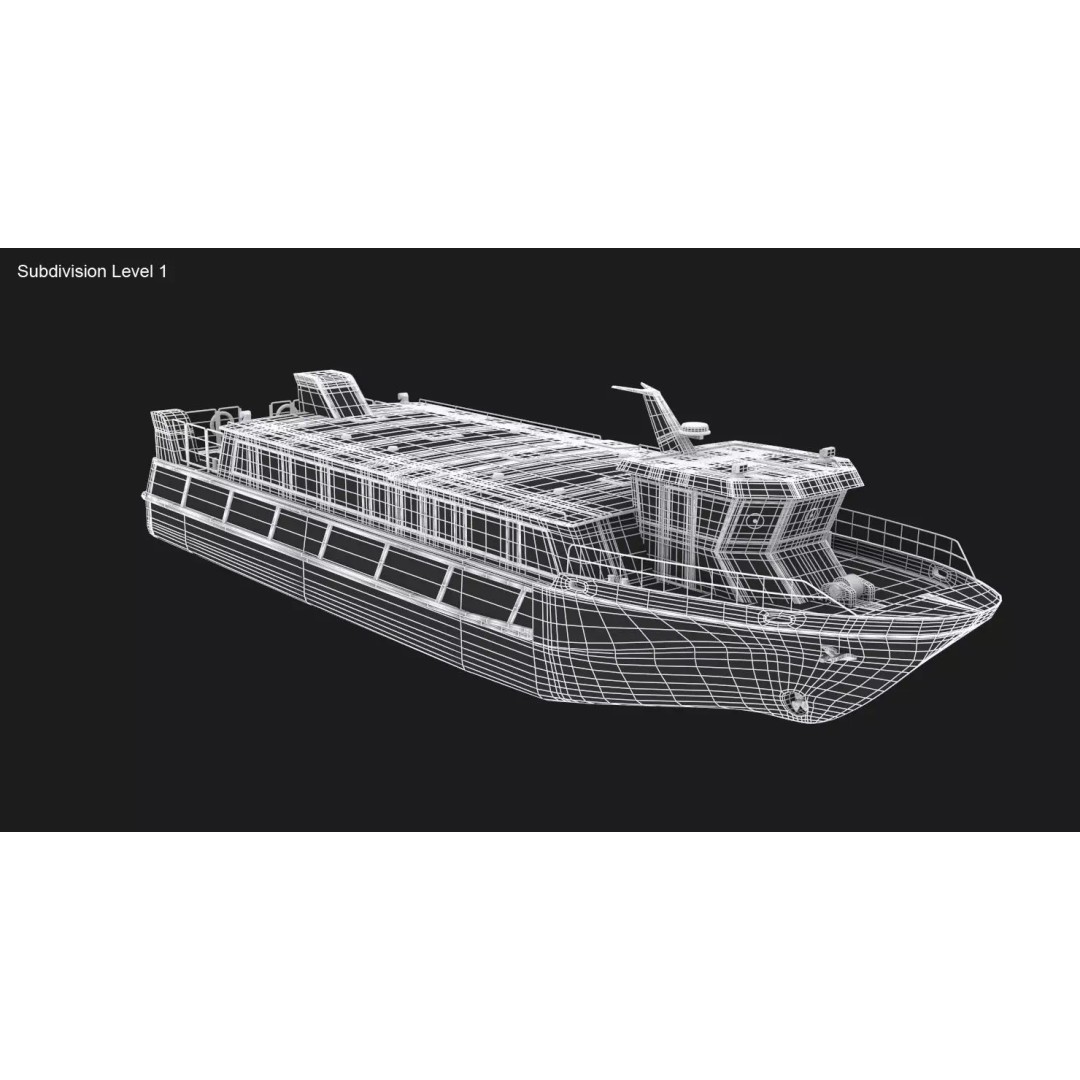 Water Taxi 3D Model – Realistic Vessel with PBR Textures, FBX - View 19