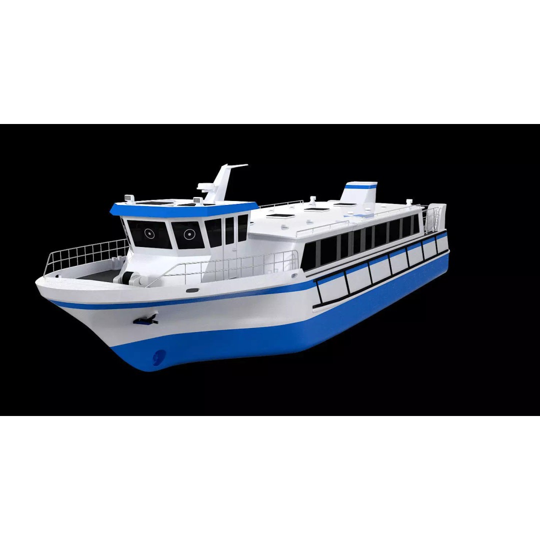 Water Taxi 3D Model – Realistic Vessel with PBR Textures, FBX - View 2