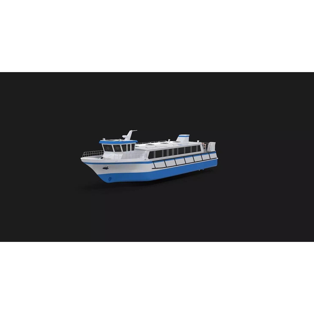 Water Taxi 3D Model – Realistic Vessel with PBR Textures, FBX - View 21