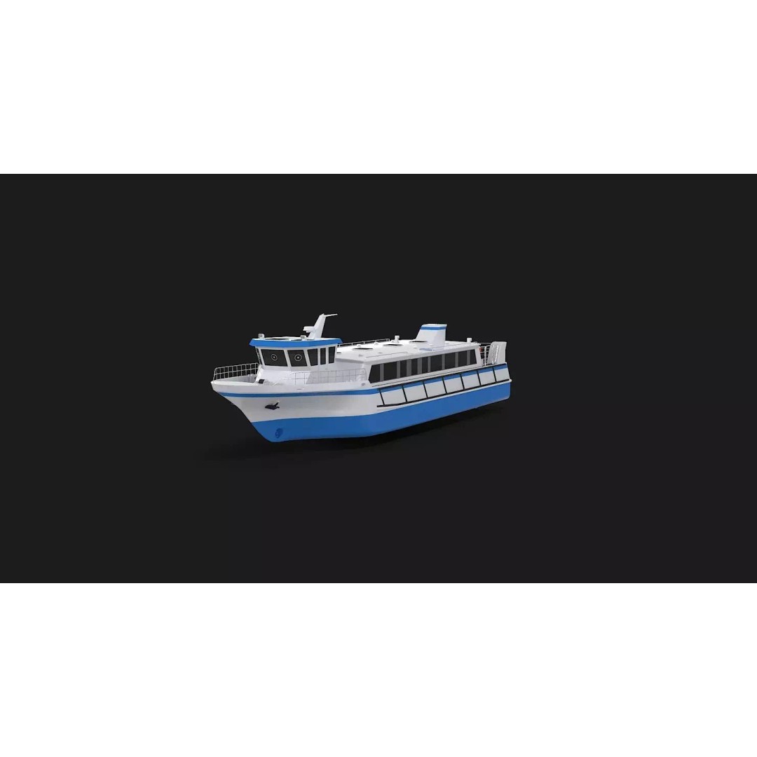 Water Taxi 3D Model – Realistic Vessel with PBR Textures, FBX - View 22