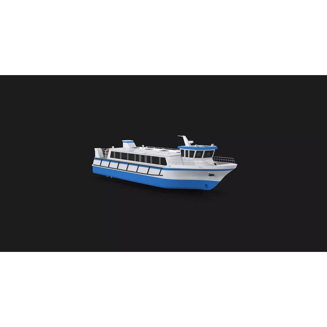 Water Taxi 3D Model – Realistic Vessel with PBR Textures, FBX - View 35