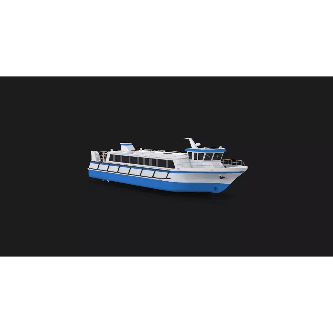 Water Taxi 3D Model – Realistic Vessel with PBR Textures, FBX - View 36