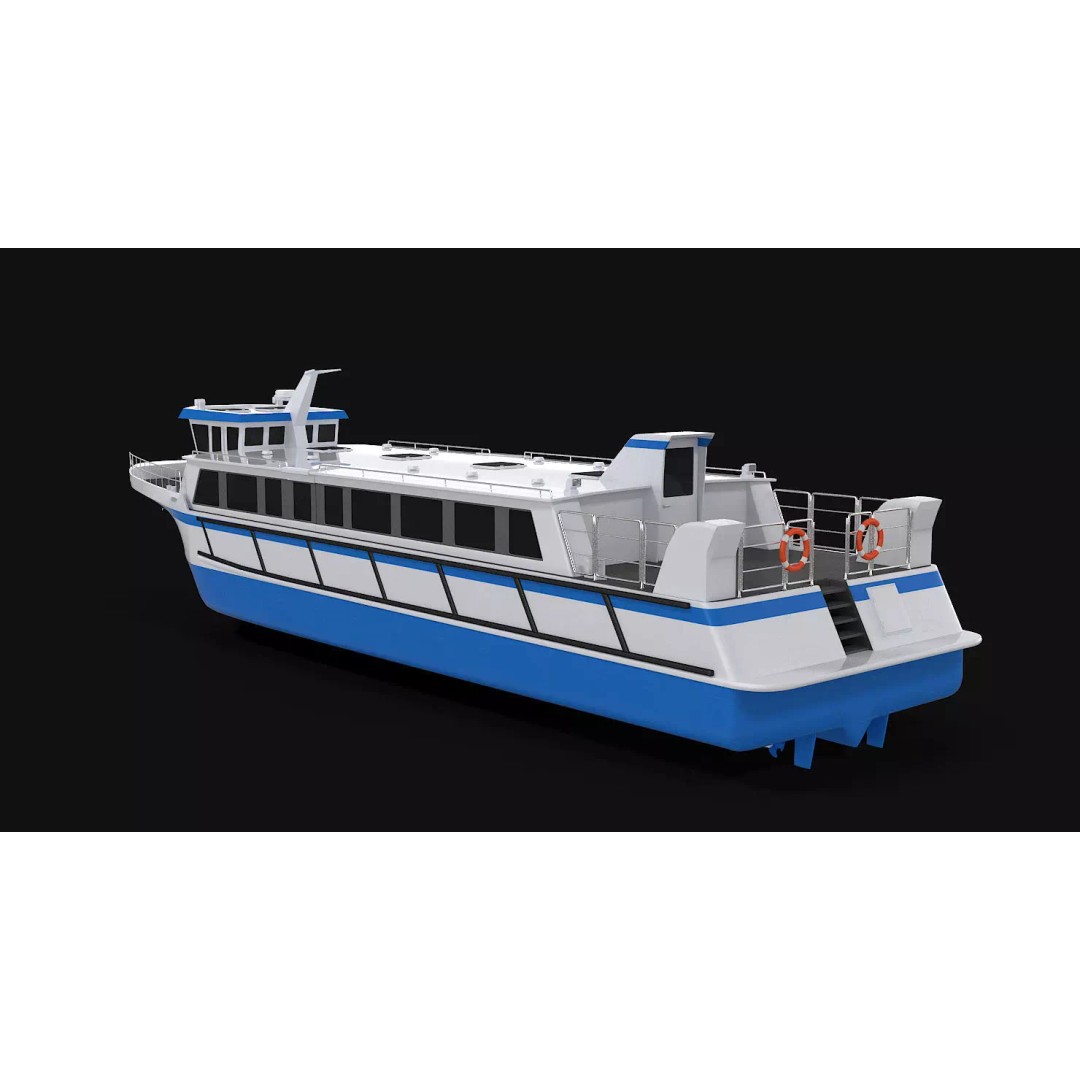Water Taxi 3D Model – Realistic Vessel with PBR Textures, FBX - View 4