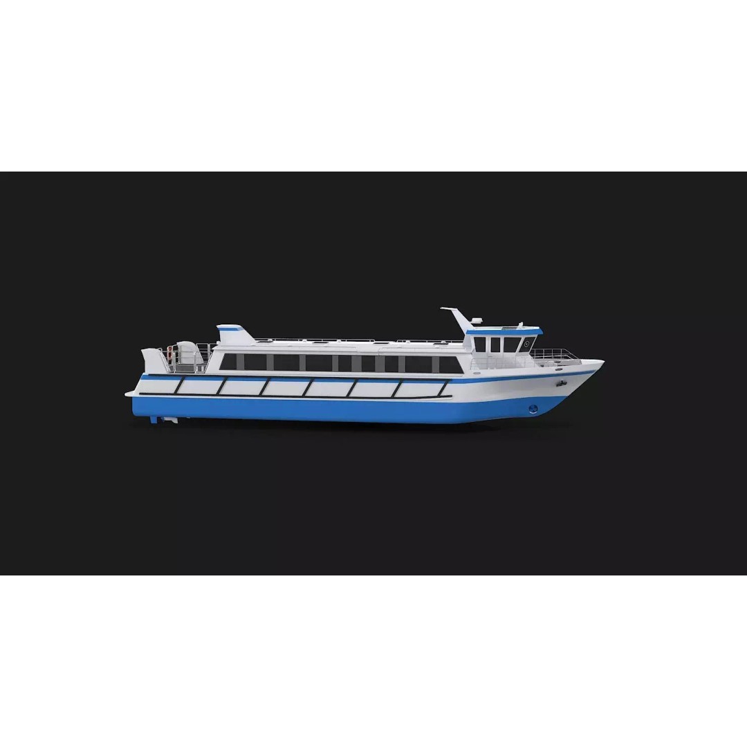 Water Taxi 3D Model – Realistic Vessel with PBR Textures, FBX - View 44