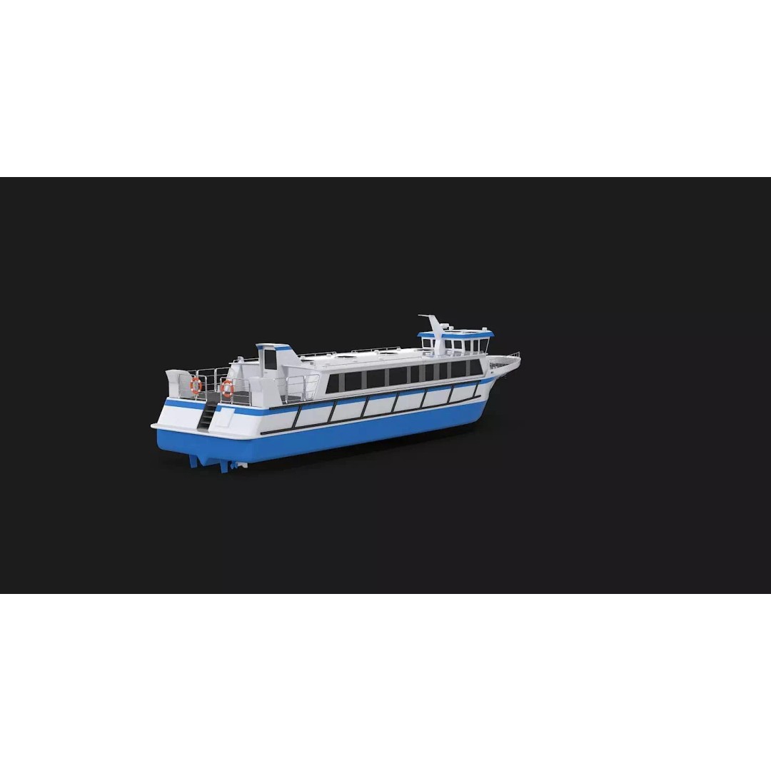 Water Taxi 3D Model – Realistic Vessel with PBR Textures, FBX - View 56