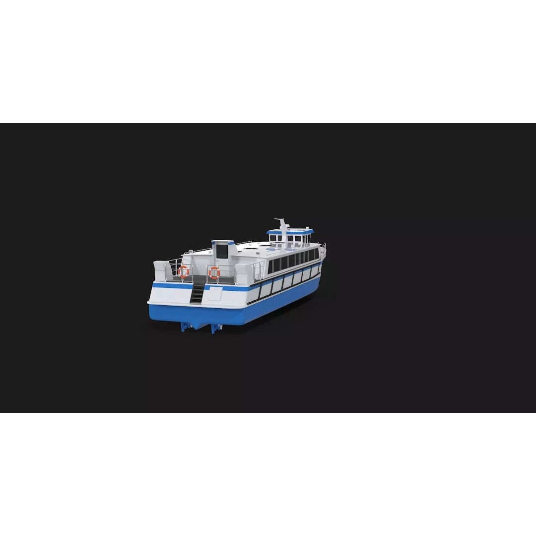Water Taxi 3D Model – Realistic Vessel with PBR Textures, FBX - View 60