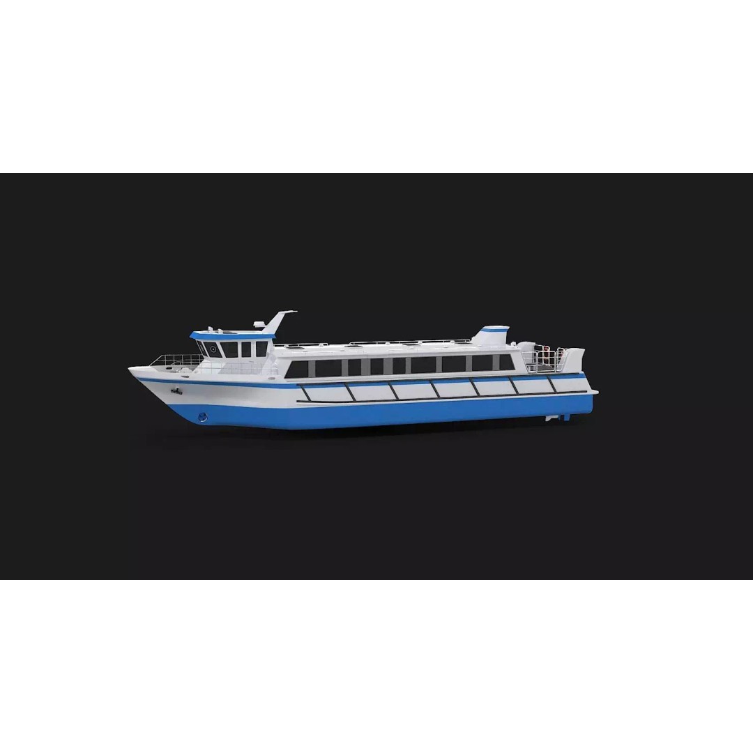 Water Taxi 3D Model – Realistic Vessel with PBR Textures, FBX - View 86