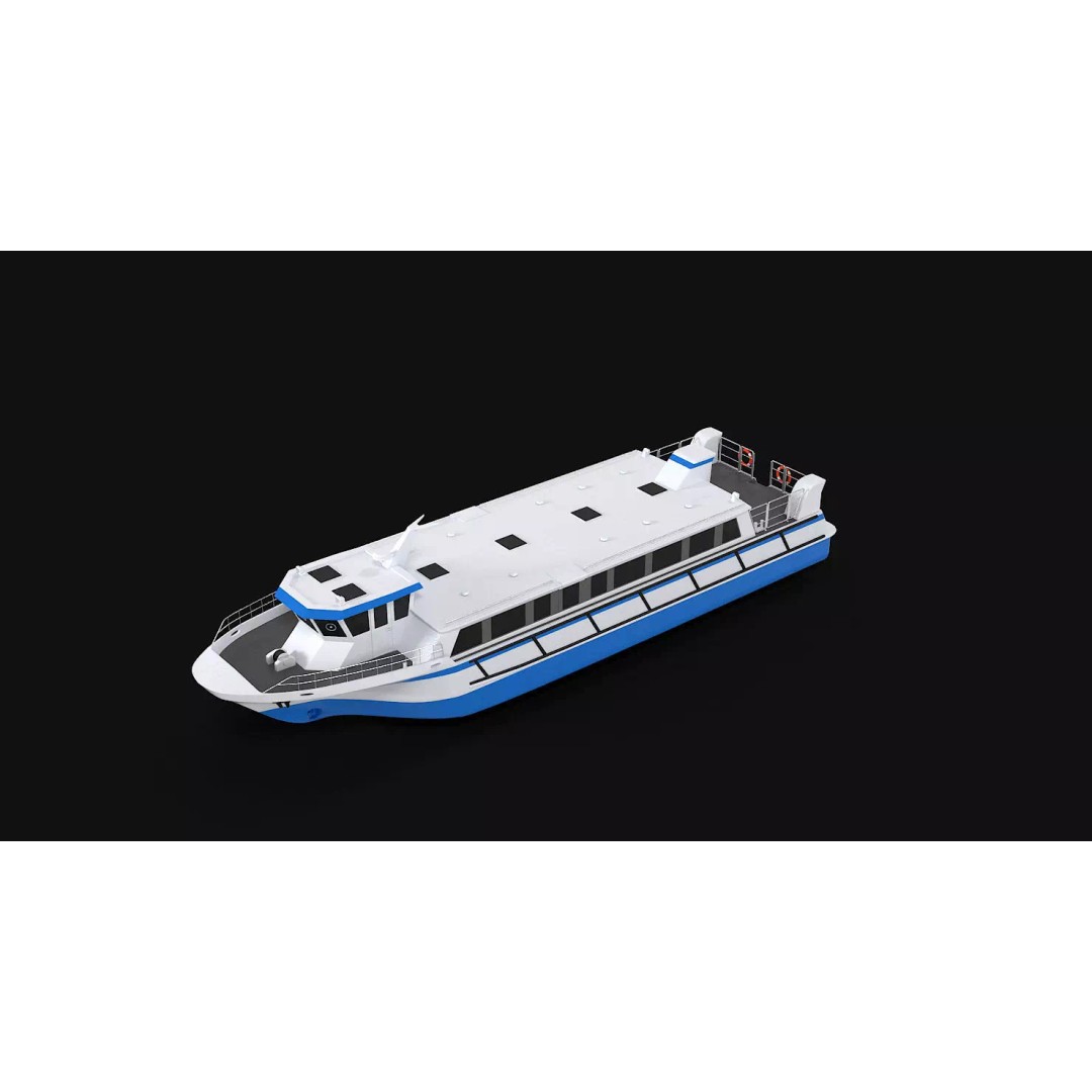 Water Taxi 3D Model – Realistic Vessel with PBR Textures, FBX - View 9