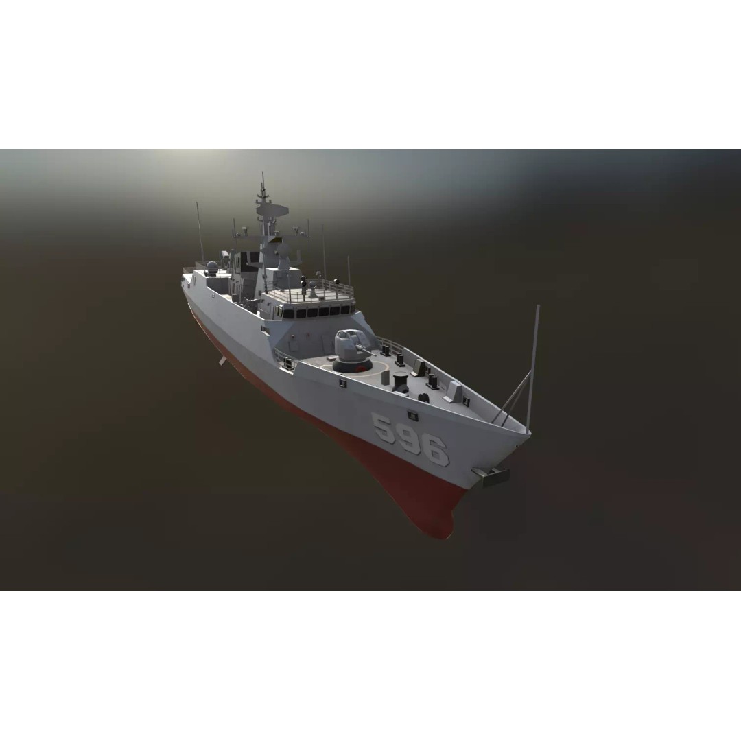 Type 056 Corvette 3D Model – Military Vessel with PBR Textures, FBX - View 10