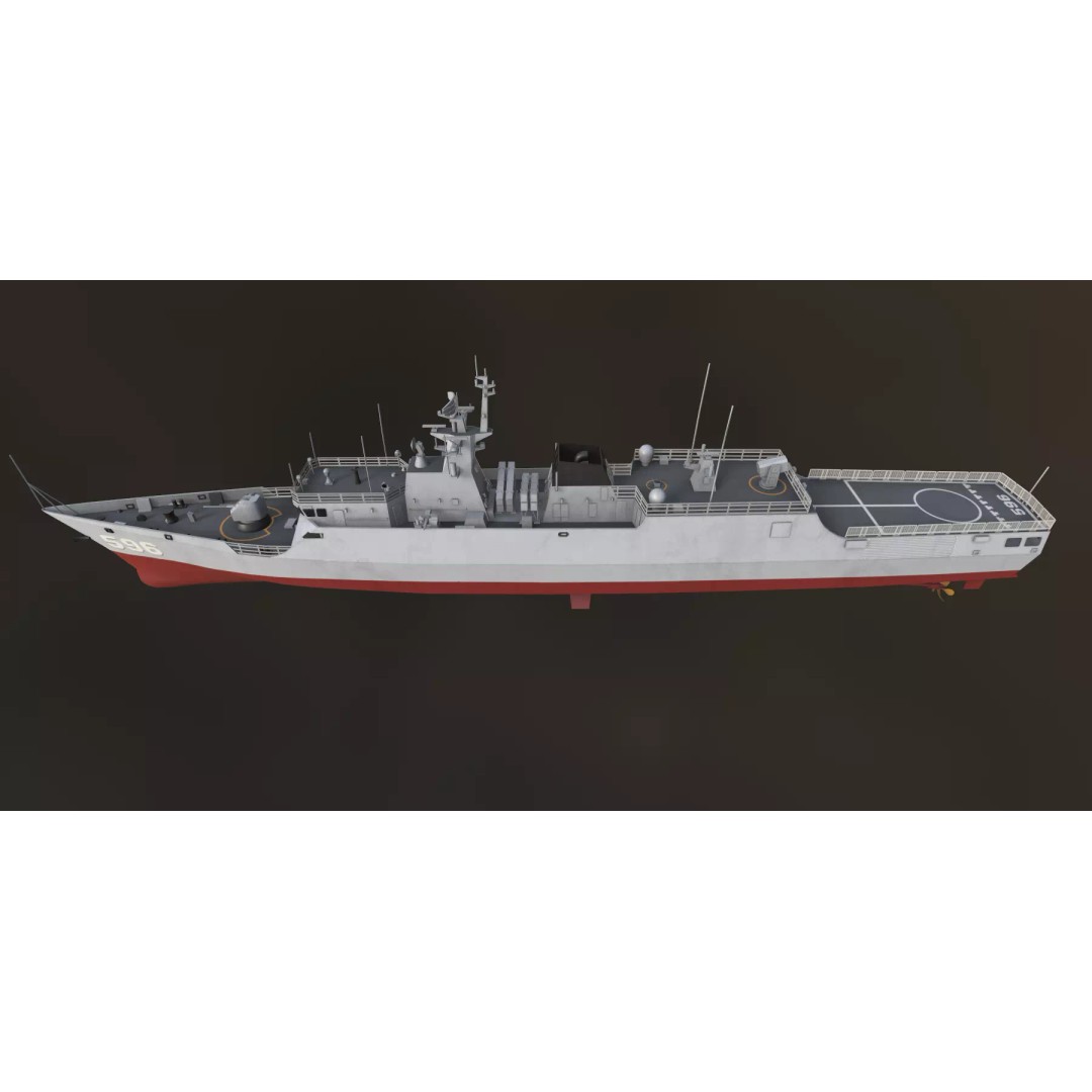 Type 056 Corvette 3D Model – Military Vessel with PBR Textures, FBX - View 11