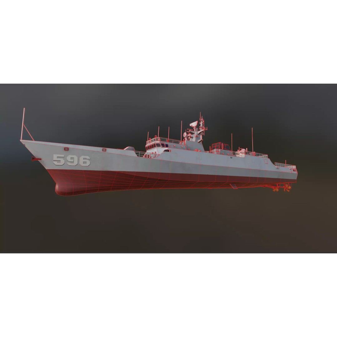 Type 056 Corvette 3D Model – Military Vessel with PBR Textures, FBX - View 14