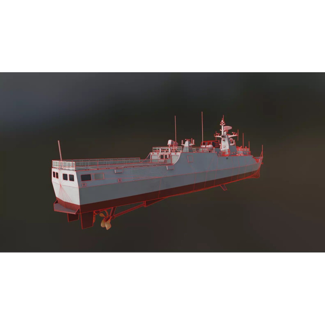Type 056 Corvette 3D Model – Military Vessel with PBR Textures, FBX - View 15
