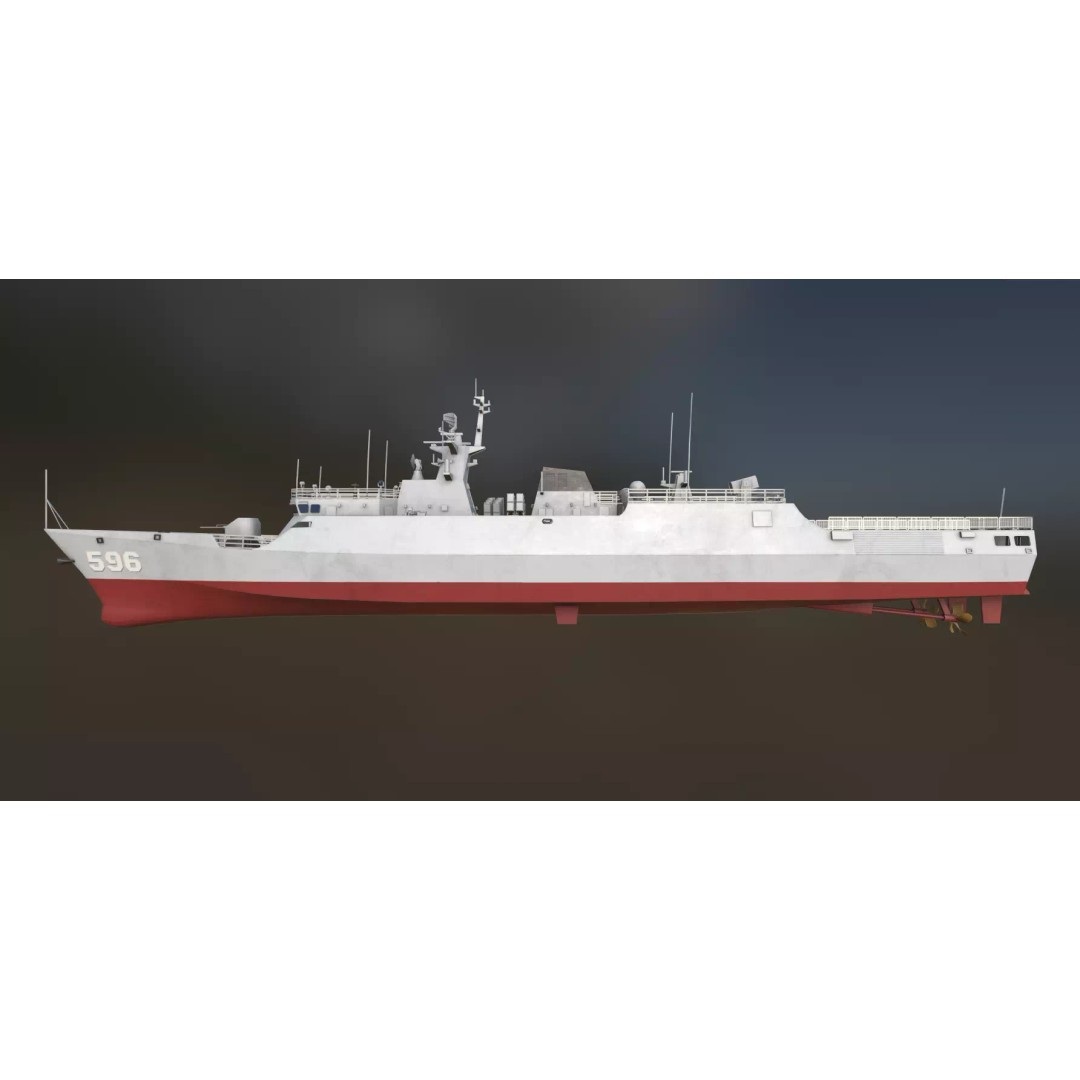 Type 056 Corvette 3D Model – Military Vessel with PBR Textures, FBX - View 3