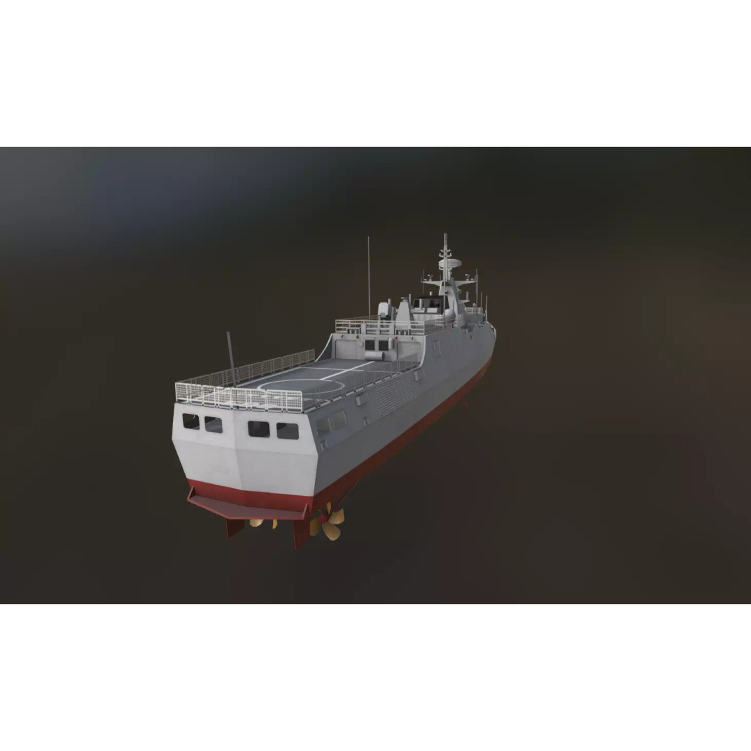 Type 056 Corvette 3D Model – Military Vessel with PBR Textures, FBX - View 5