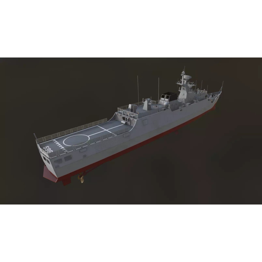 Type 056 Corvette 3D Model – Military Vessel with PBR Textures, FBX - View 6