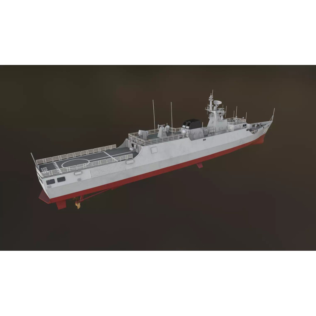 Type 056 Corvette 3D Model – Military Vessel with PBR Textures, FBX - View 7