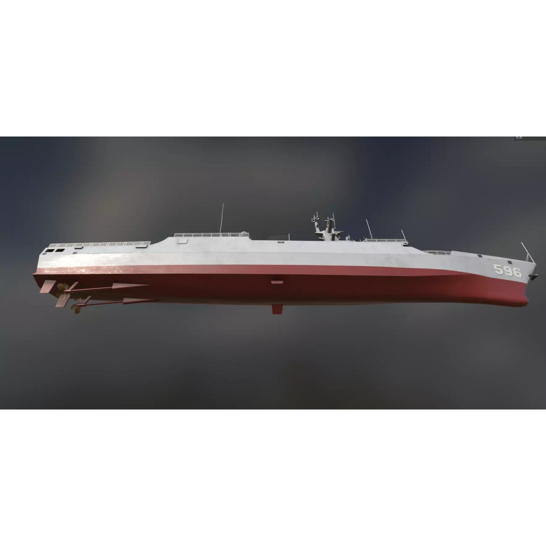 Type 056 Corvette 3D Model – Military Vessel with PBR Textures, FBX - View 9