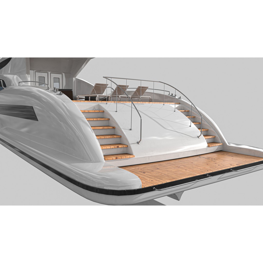Yacht 3D Model – Low Poly Game Asset, PBR Textures, FBX/OBJ - View 10
